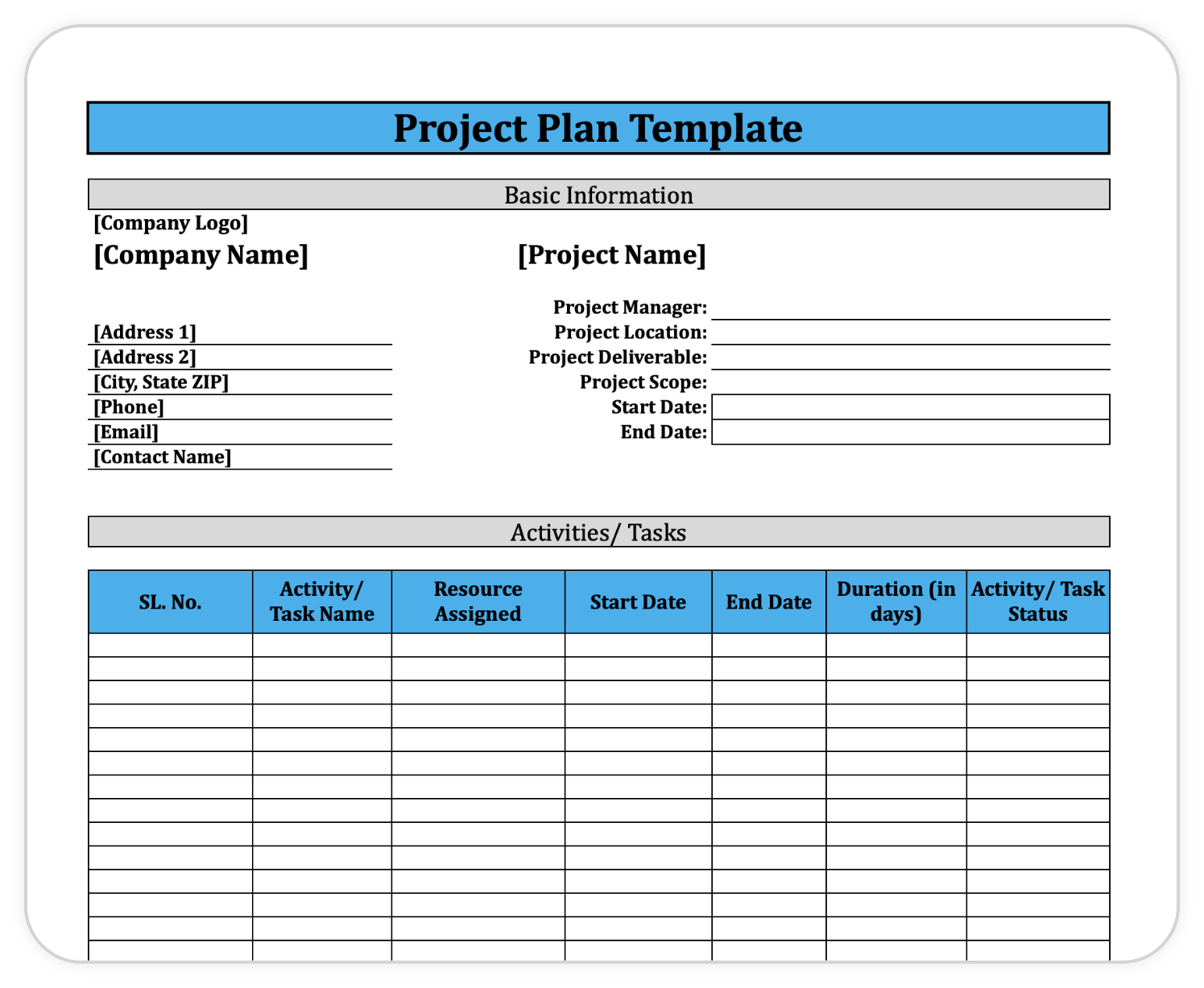 Project Planner Template Word | Sexiz Pix